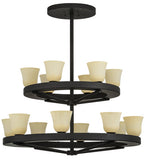 57"W Loxley Piedmont 14 Lt Two Tier Contemporary Chandelier