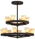 57"W Loxley Piedmont 14 Lt Two Tier Contemporary Chandelier