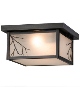 12"Sq Hyde Park Branches Outdoor Flushmount