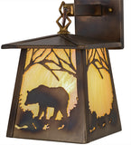7"W Bear at Dawn Outdoor Hanging Wall Sconce