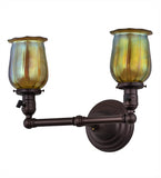 15"W Revival Chelsea Favrile Victorian 2 Lt Wall Sconce