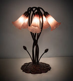 17"H Pink Tiffany Pond Lily 5 Lt Accent Lamp