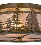 16"W Tall Pines Rustic Lodge Flushmount