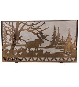 63"W X 35"H Moose Creek Metal Fireplace Screen