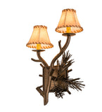 12"W Lone Pine 2 Lt Right Wall Sconce