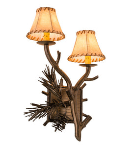 12"W Lone Pine 2 Lt Right Wall Sconce