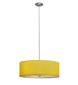 23"W Cilindro Play Yellow Linen Textrene Modern Pendant | Smashing Stained Glass & Lighting