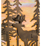 36"W Tall Pines W/Bear & Deer Wall Sconce