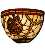 8"W Pinecone Stained Glass Lodge Wall Sconce