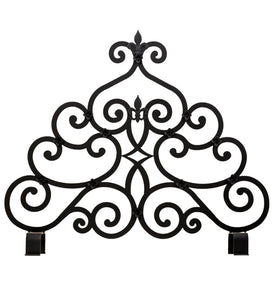 36"W X 32"H Fleur-de-lis Metal Fireplace Screen