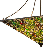 26"Sq Acorn & Oak Leaf Lodge Tiffany Inverted Pendant