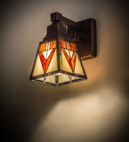 5"W Otero Mission Stained Glass Wall Sconce