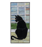 20"W X 42"H Cat In Window Stained Glass Window