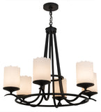 36"W Octavia 6 Lt Contemporary Chandelier | Smashing Stained Glass & Lighting