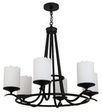 36"W Octavia 6 Lt Contemporary Chandelier | Smashing Stained Glass & Lighting