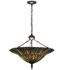24"W Tiffany Lotus Leaf Inverted Pendant | Smashing Stained Glass & Lighting