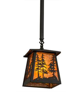 7"Sq Tall Pines Outdoor Pendant