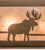 36"W Moose At Lake Wildlife Rustic Lodge Vanity Light