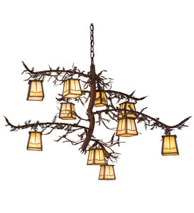 39"W Pine Branch Valley View 10 Lt Lodge Chandelier | Smashing Stained Glass & Lighting