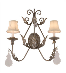 21"W French Elegance 2 Lt Victorian Glam Wall Sconce