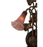 11"W Lavender Pond Lily 2 Lt Wall Sconce