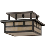 12"Sq Hyde Park Double Bar Mission Outdoor Flushmount