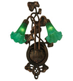 11"W Green Pond Lily 2 Lt Wall Sconce