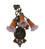 10.5"W Amber/Purple Pond Lily 3 Lt Wall Sconce