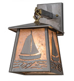 7"W Sailboat Outdoor Wall Sconce