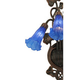 10.5"W Blue Pond Lily 3 Lt Wall Sconce