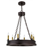 24"W Sullivan Ranch 6 Lt Lodge Chandelier