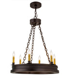 24"W Sullivan Ranch 6 Lt Lodge Chandelier