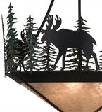 24"W Wildlife Wandering Moose Inverted Pendant