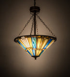 25"W Beachfront Stained Glass Inverted Pendant