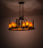 42"L Tall Pines 12 Lt Oblong Lodge Chandelier