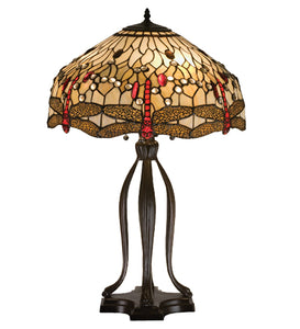 30.5"H Tiffany Hanginghead Dragonfly Table Lamp