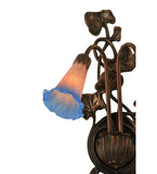 11"W Pink/Blue Pond Lily 2 Lt Wall Sconce