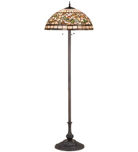 63"H Turning Leaf Stained Glass Floor Lamp