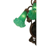 10.5"W Green Pond Lily 3 Lt Wall Sconce