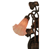 11"W Pink Pond Lily 2 Lt Wall Sconce