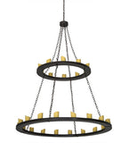 60"W Loxley 28 Lt Two Tier Lodge Chandelier