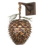 11"W Stoneycreek Pinecone Rustic Lodge Hanging Wall Sconce
