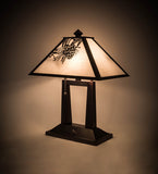 20"H Winter Pine Rustic Lodge Desk Lamp
