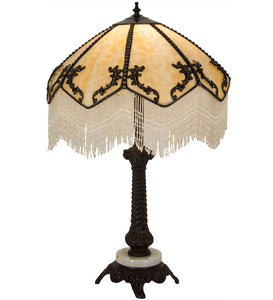 19"W Regina Fringed Victorian Table Lamp