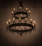 72"W Gina 24 Lt Two Tier Gothic Chandelier