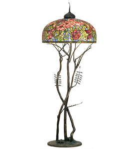74"H Tiffany Oriental Poppy Floor Lamp
