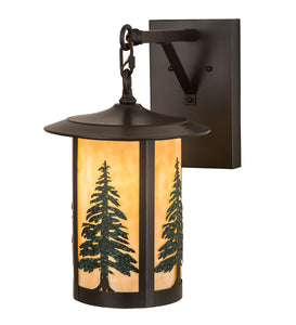 10"W Fulton Tall Pines Hanging Outdoor Wall Sconce