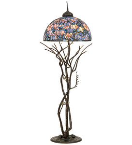  75"H Tiffany Magnolia Floor Lamp