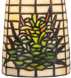 5"W Pine Barons Floral Stained Glass Flushmount