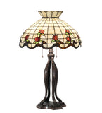 31.5"H Roseborder Floral Stained Glass Table Lamp